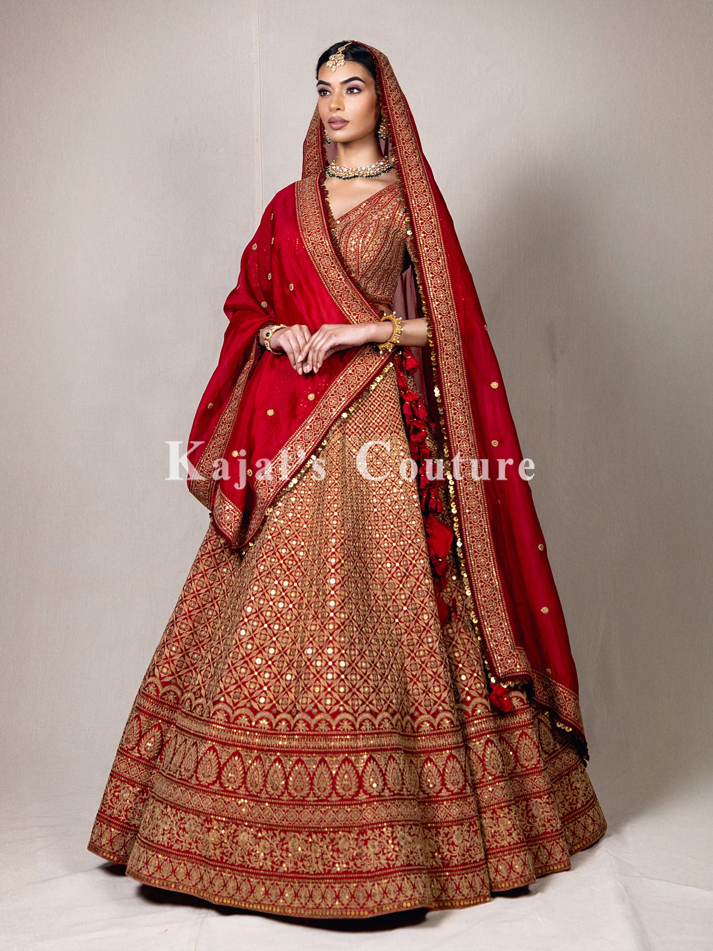Deep Red Regal Bridal Lehenga