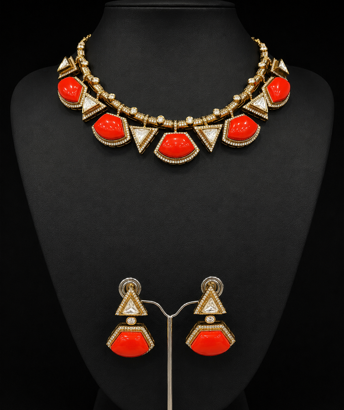 Orange Doublet Stone Necklace