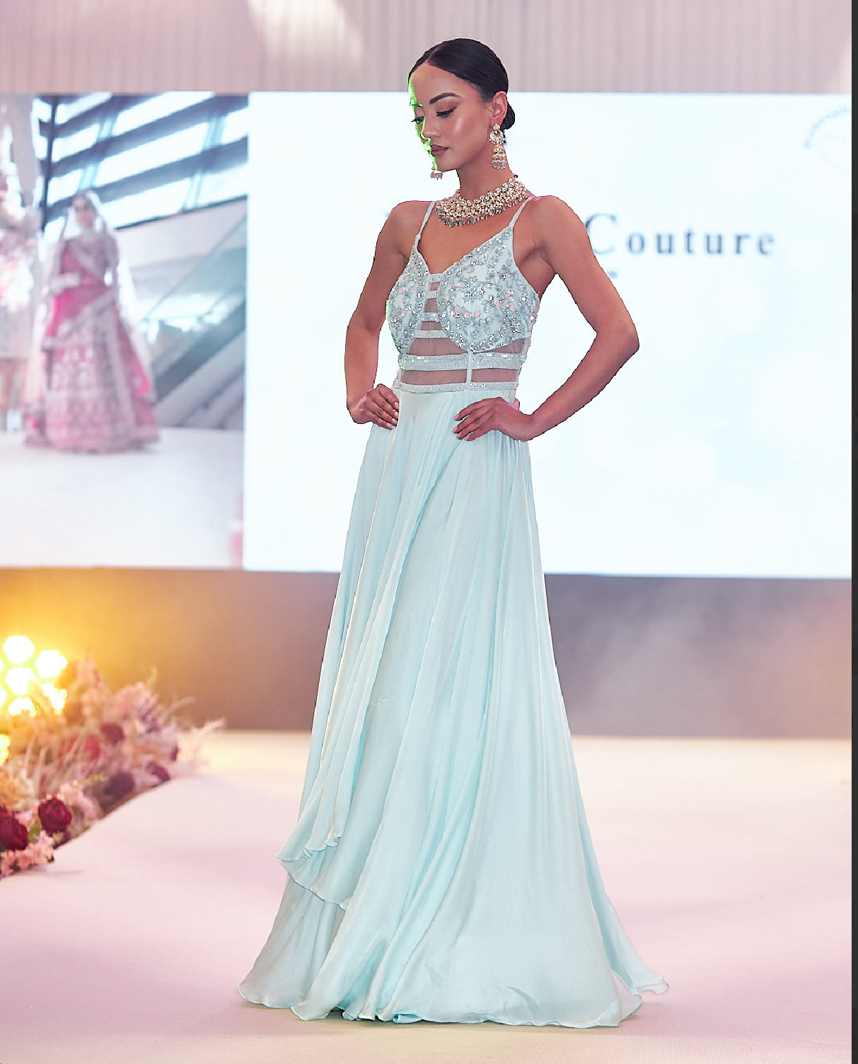 Baby blue corset gown