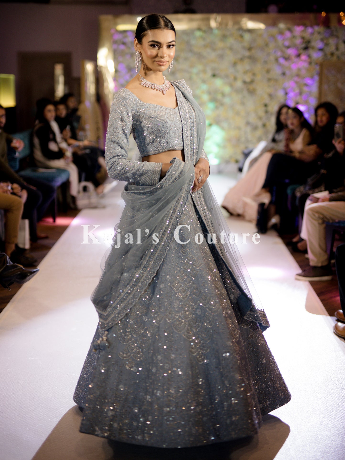 Grey Embroidered Lehenga - Couture Collection
