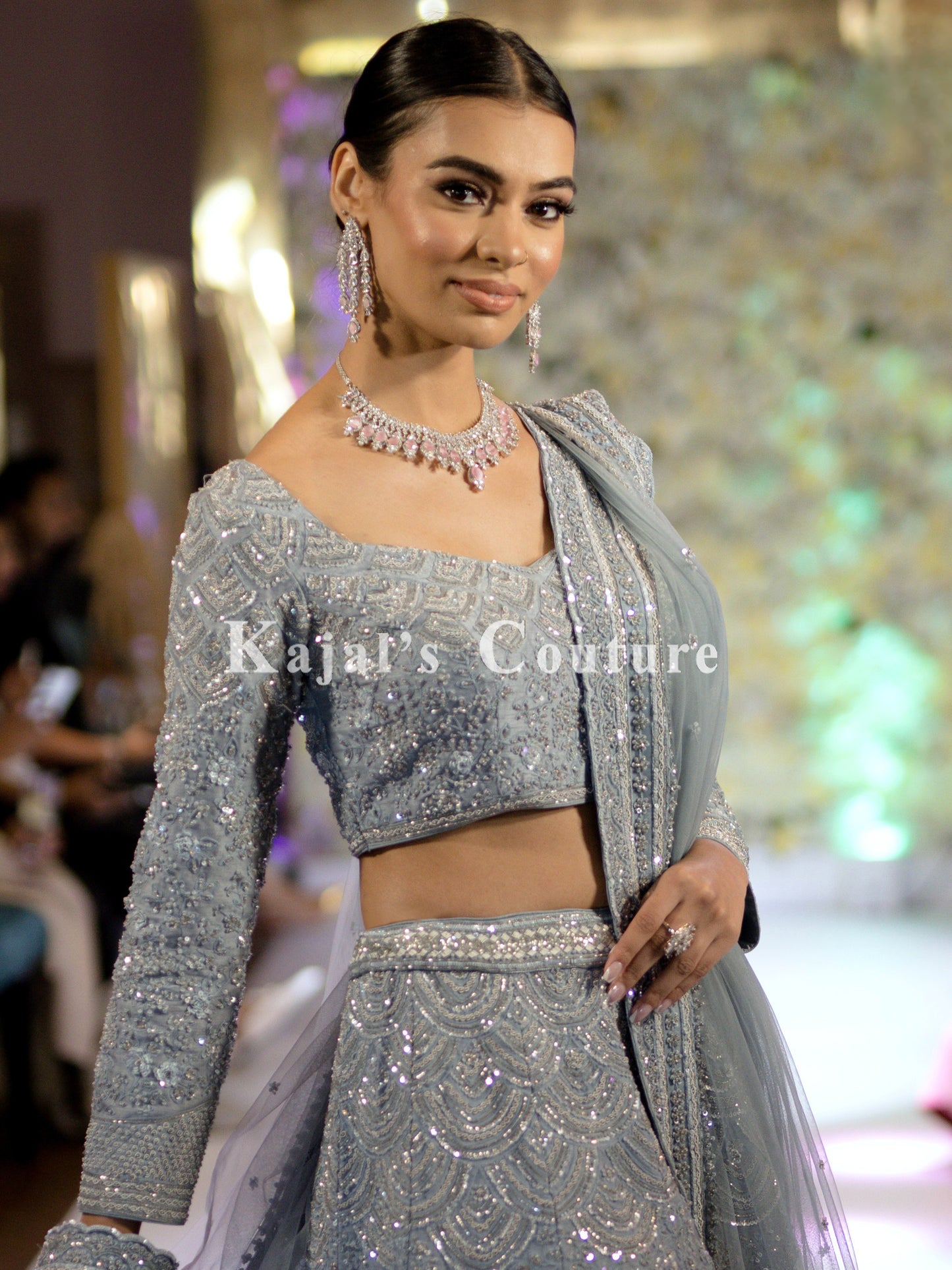 Grey Embroidered Lehenga - Couture Collection