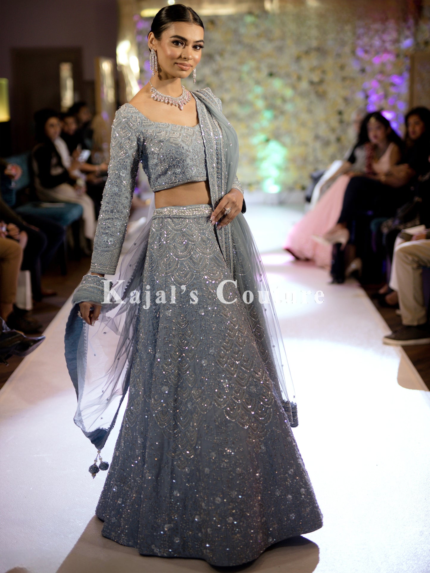 Grey Embroidered Lehenga - Couture Collection