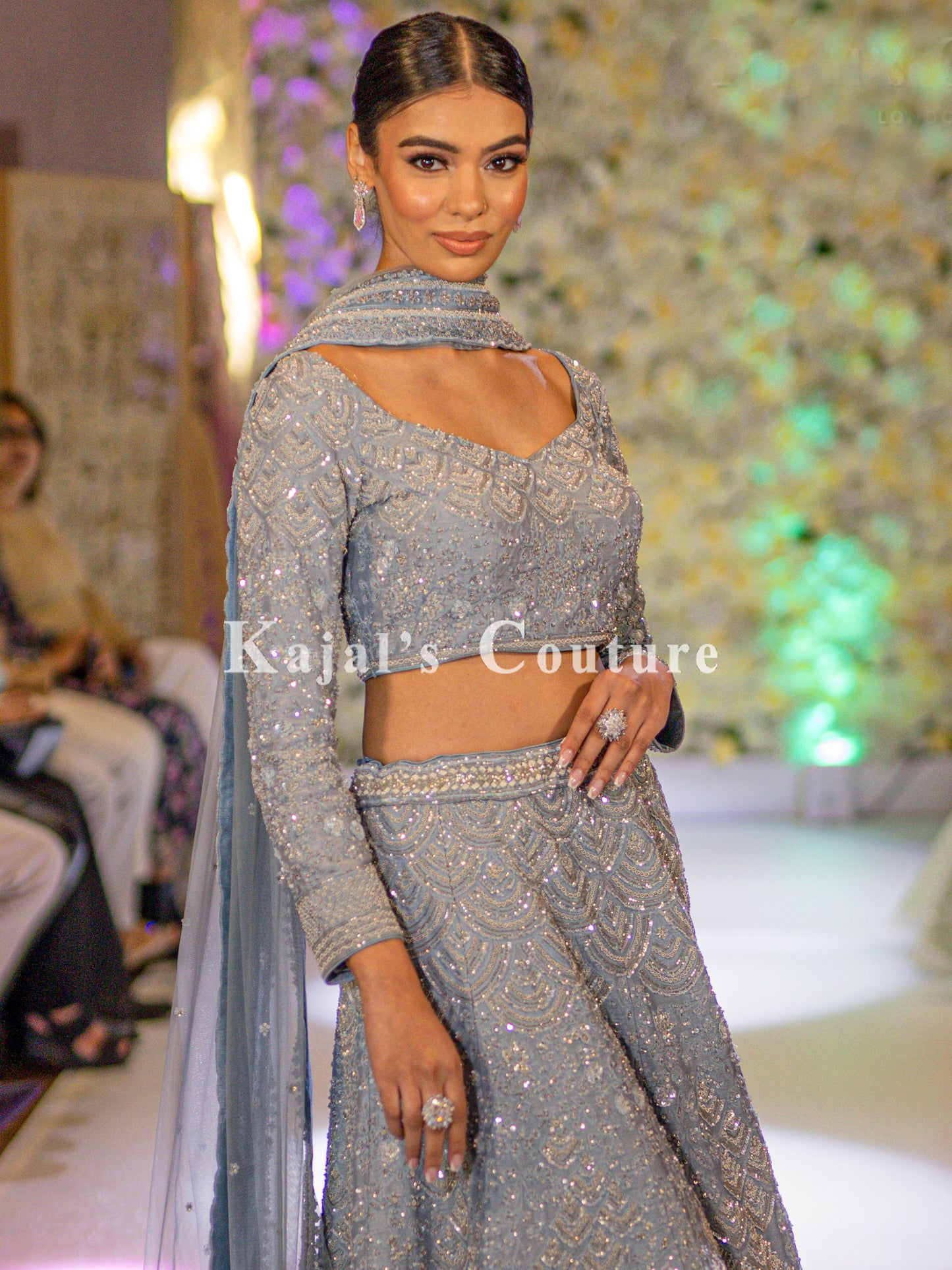 Grey Embroidered Lehenga - Couture Collection