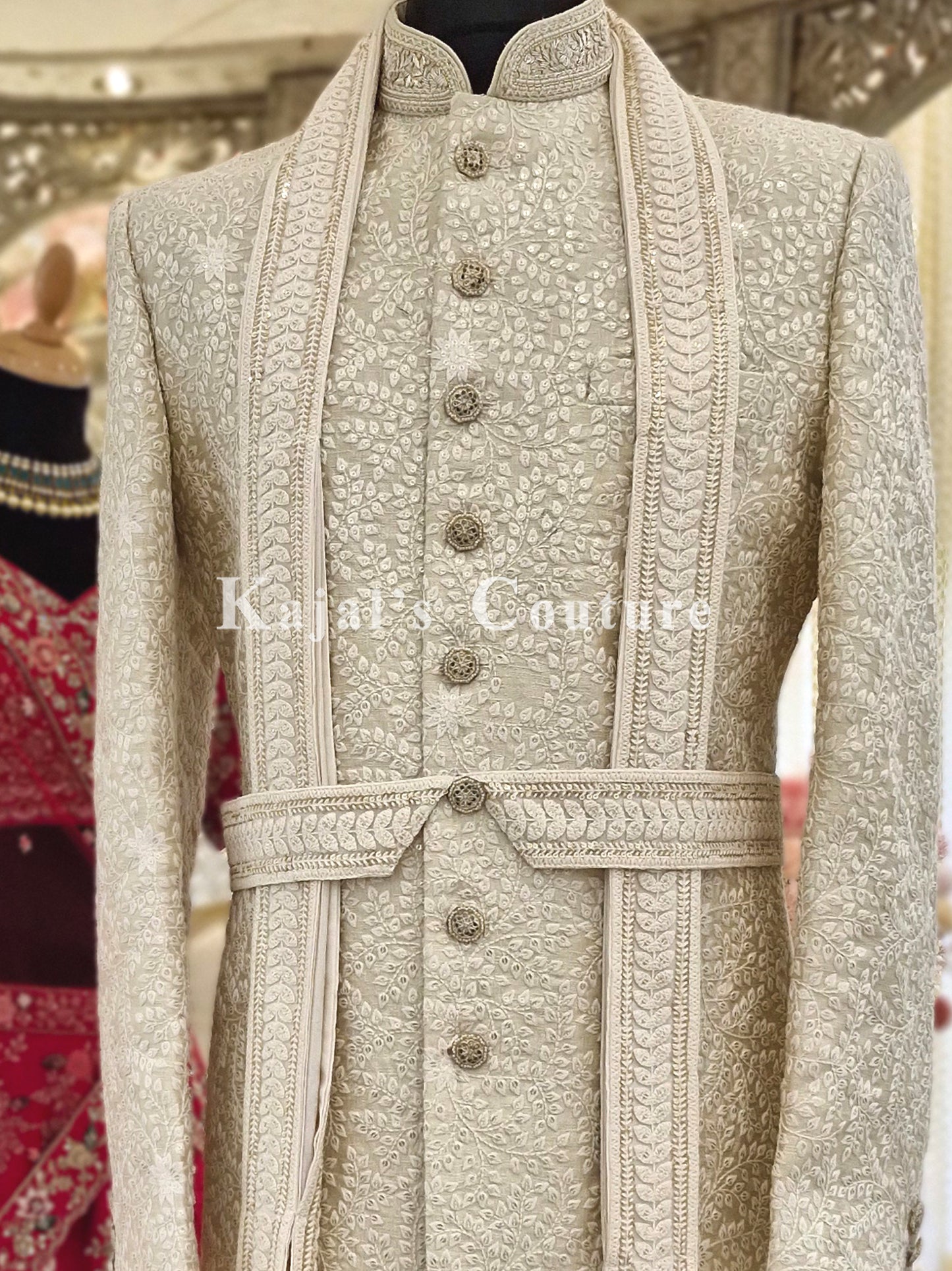 Sequin Lucknowi Grooms Sherwani