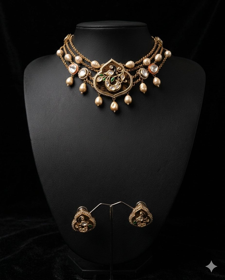 Traditional Peacock-Inspired Jewelry Set
