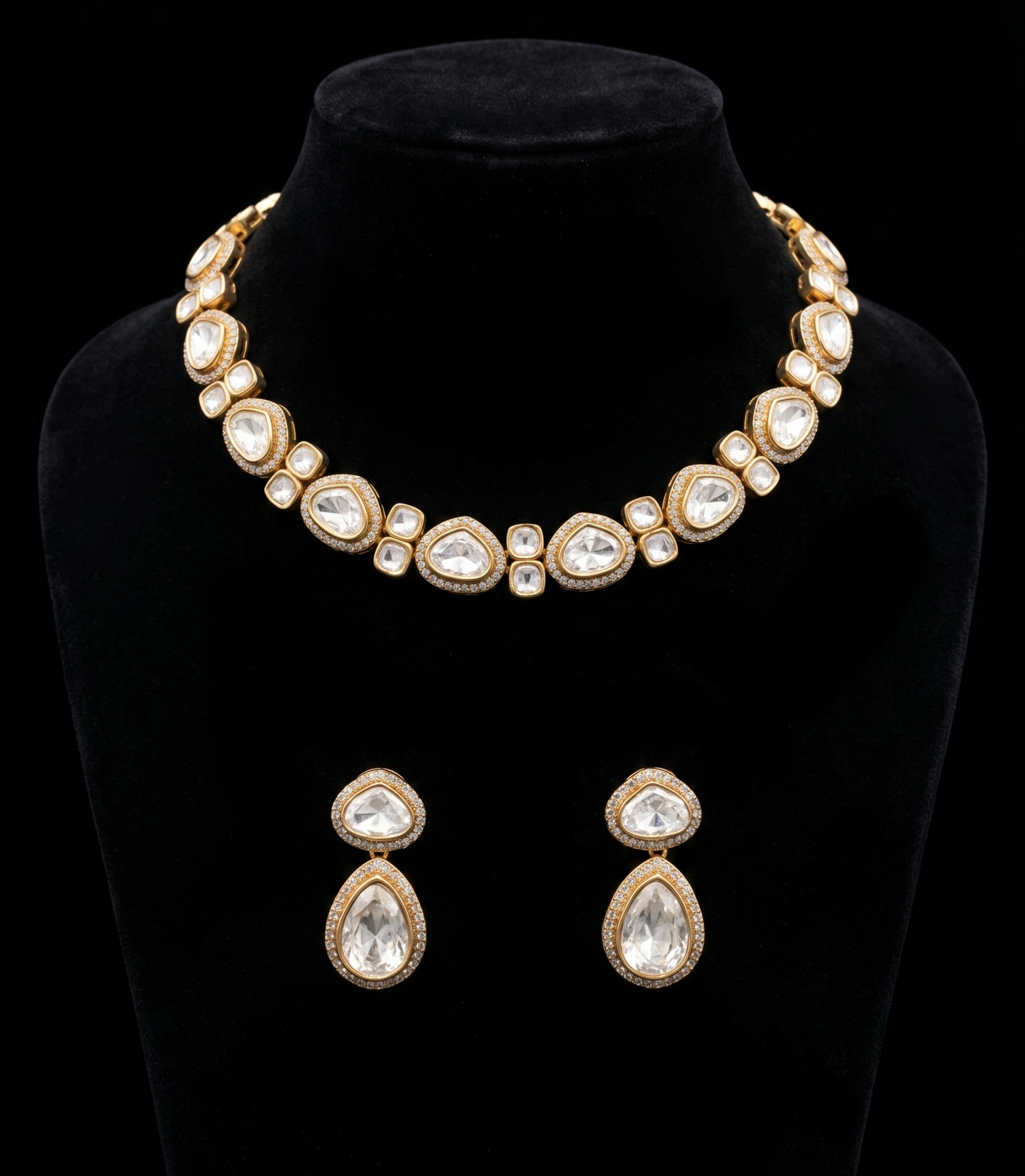 Polki-Style Choker and Earring Set
