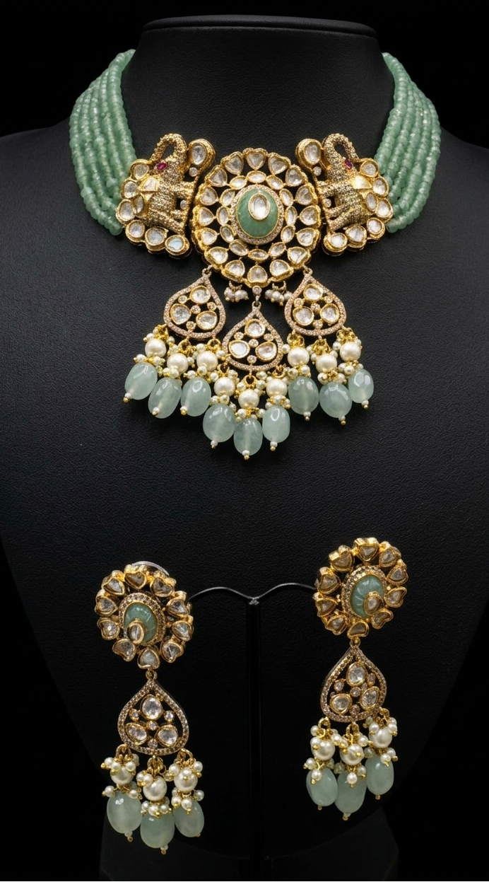 Elaborate Elephant-Motif Statement Jewelry Set
