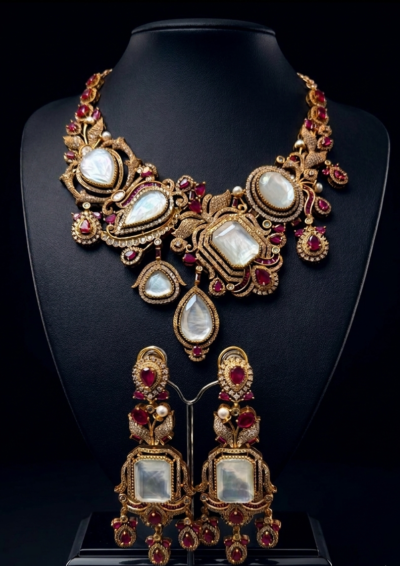 Opulent Mother-of-Pearl and Ruby Heritage Set
