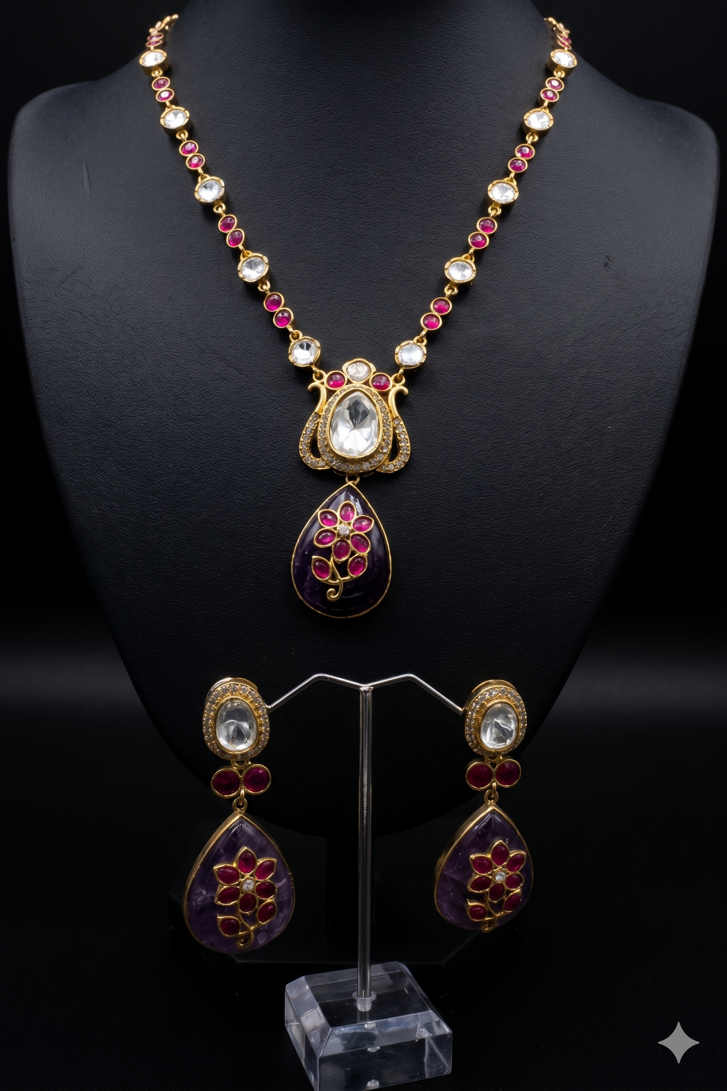 Royal Amethyst and Ruby Floral Heritage Set