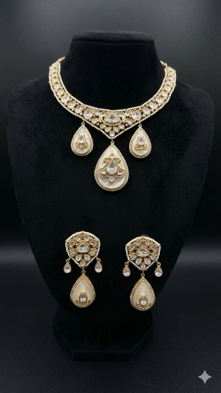 Teardrop Kundan Necklace