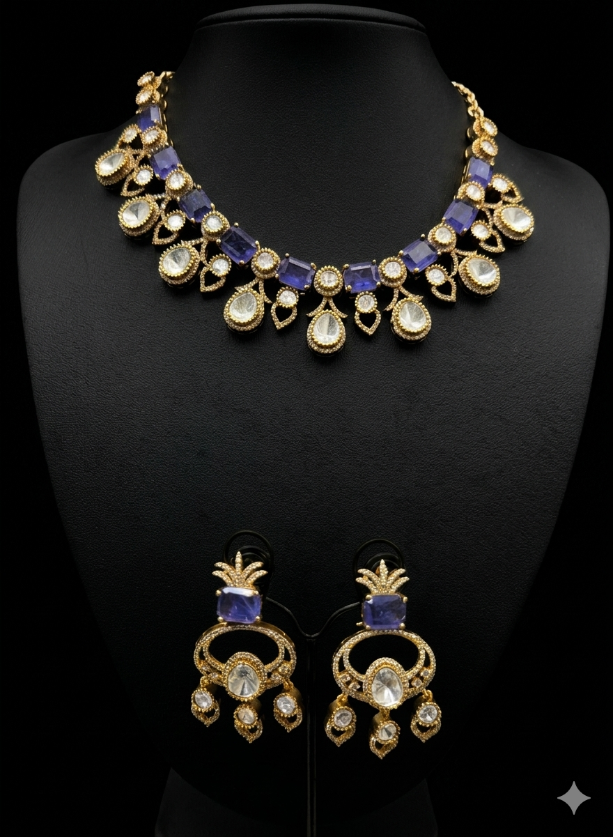 Blue Stones Necklace Set