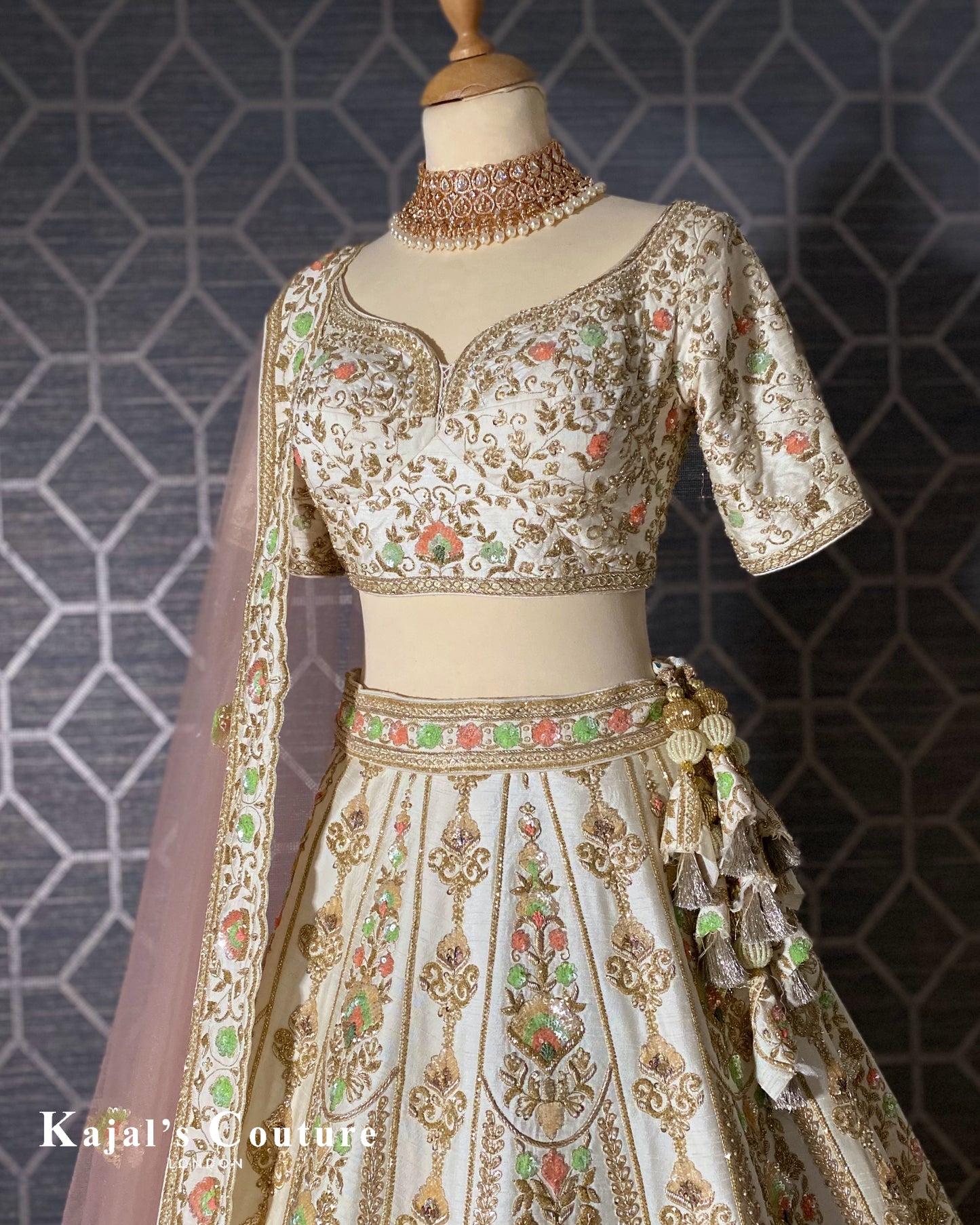 Ivory & Pastel Bridal Lehenga - Couture Collection