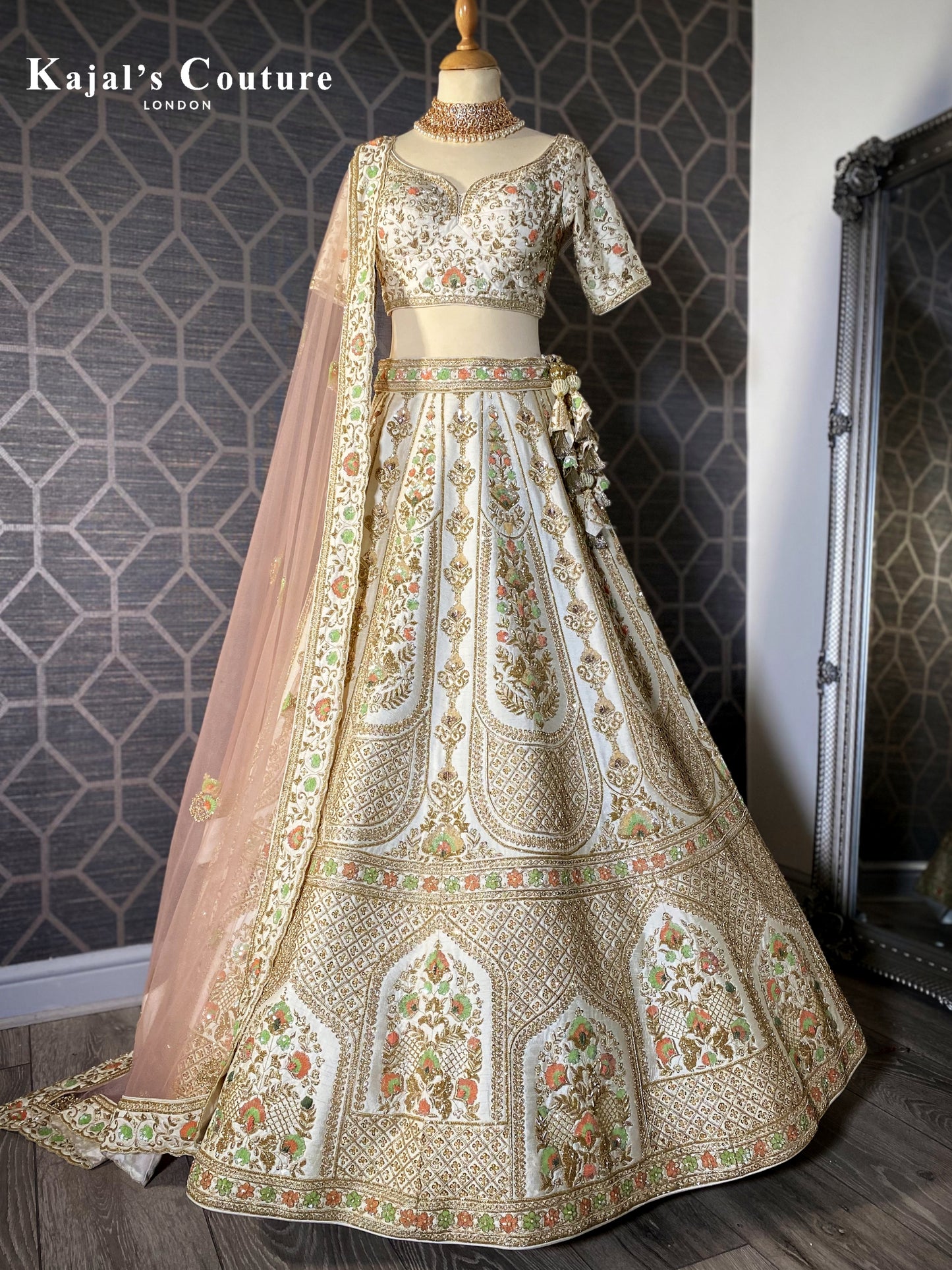 Ivory & Pastel Bridal Lehenga - Couture Collection