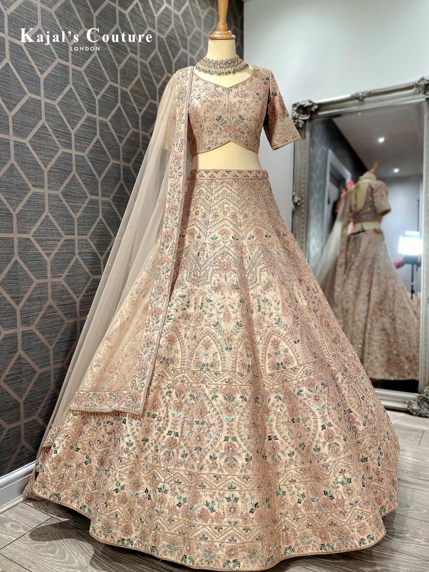 Blush Floral Bridal Lehenga - Couture Collection