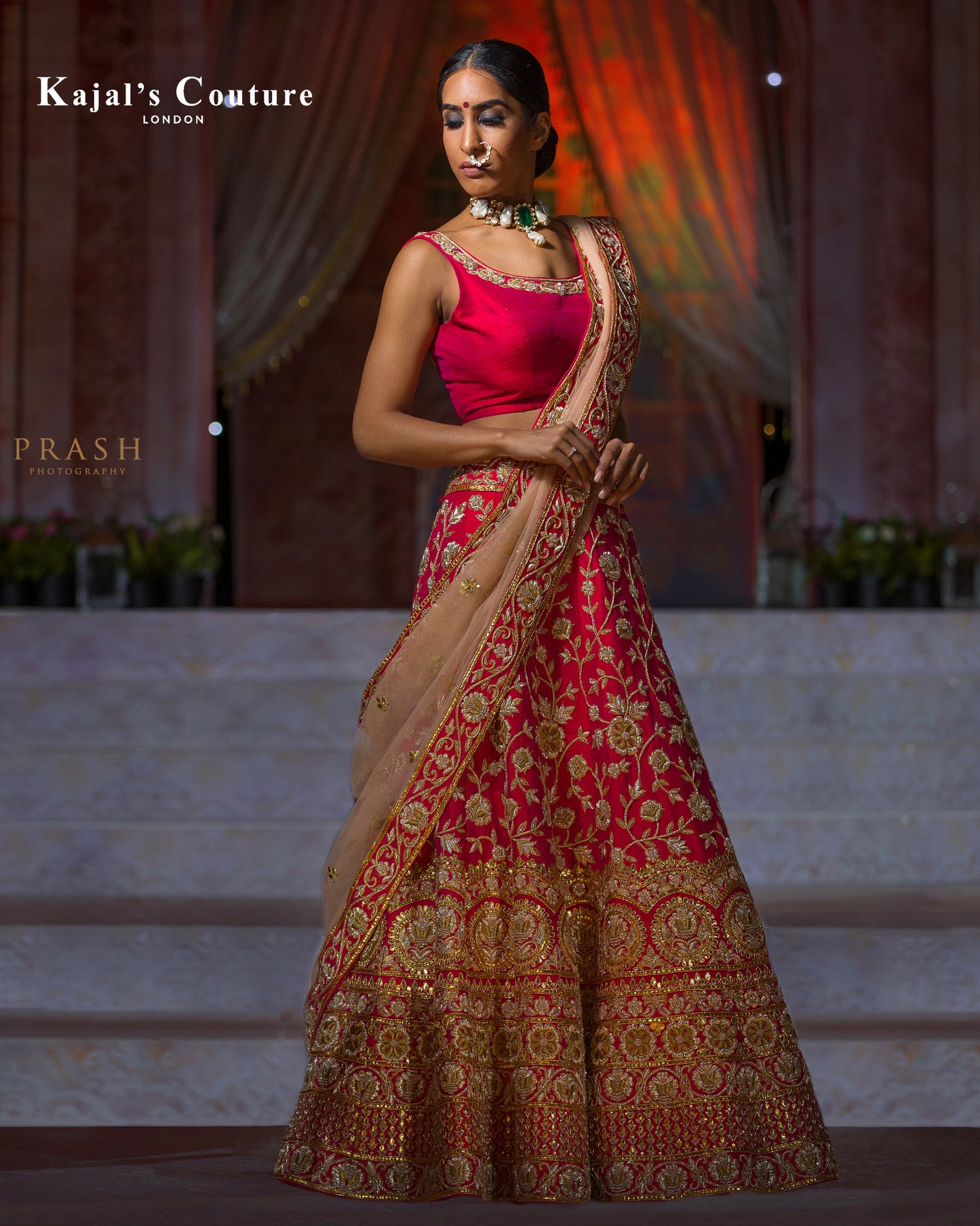 Rani Pink Gota Bridal Lehenga - Couture Collection