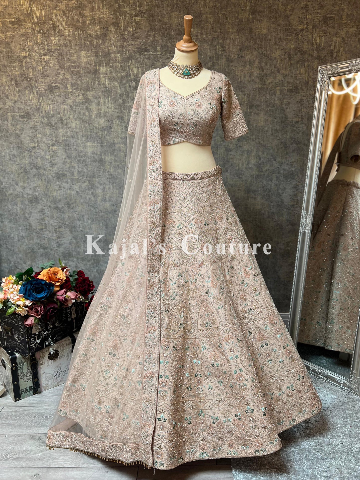 Blush Floral Bridal Lehenga - Couture Collection