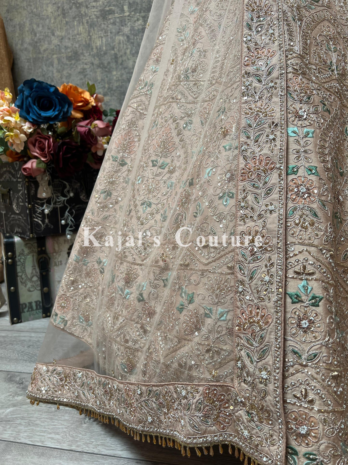 Blush Floral Bridal Lehenga - Couture Collection