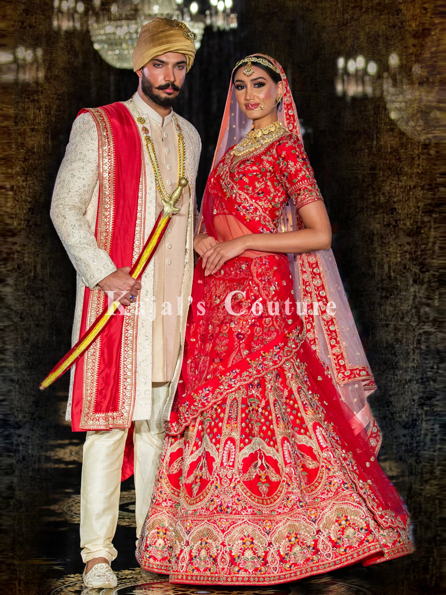 Red Peacock Bridal Lehenga - Couture Collection