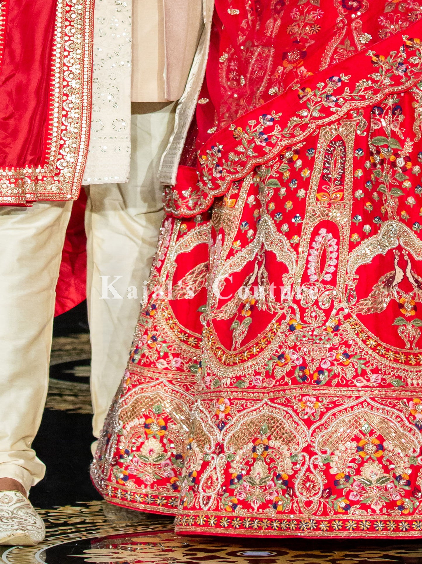 Red Peacock Bridal Lehenga - Couture Collection