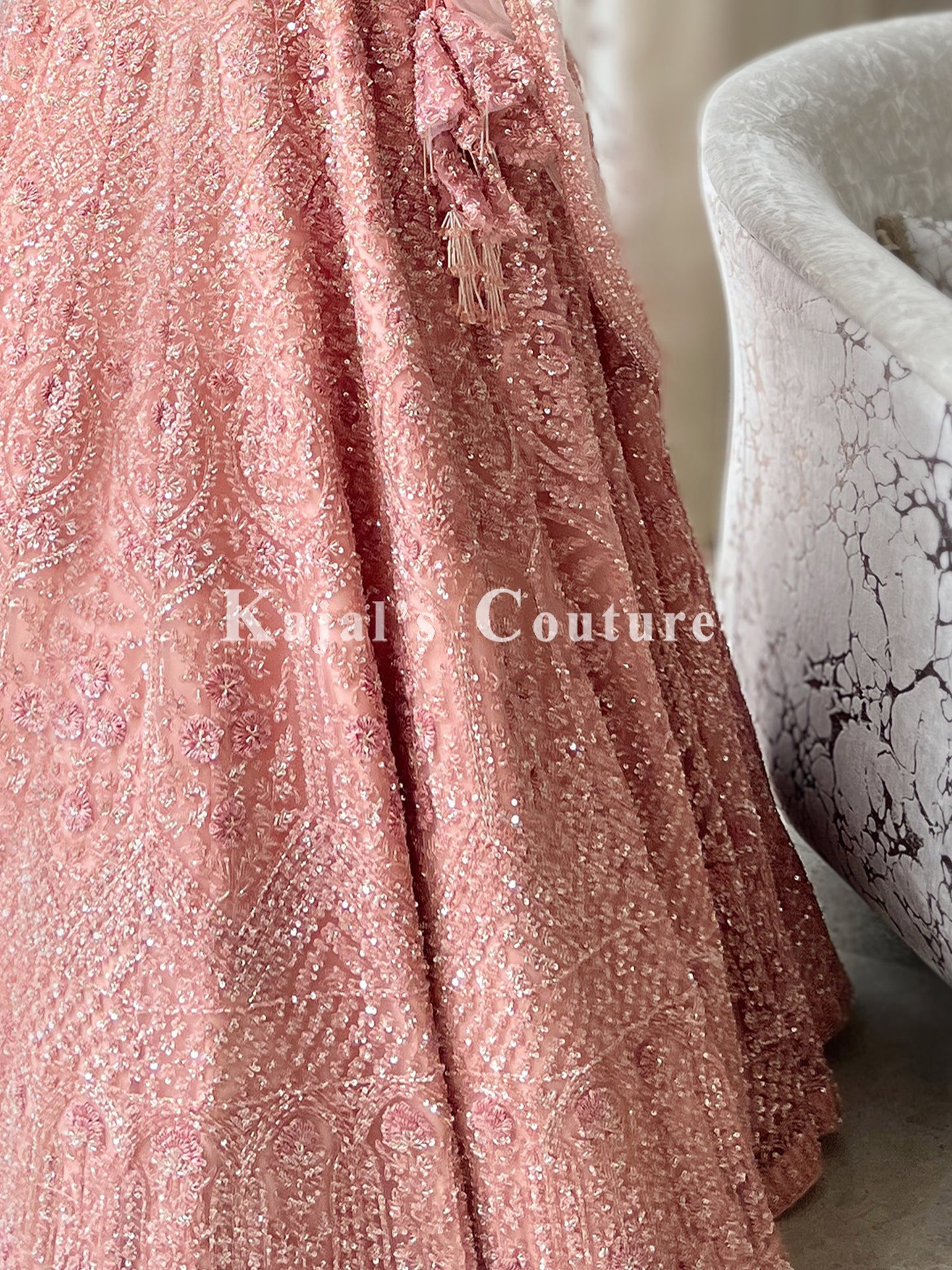 Pink on Pink Heavy Beaded Lehenga - Couture Collection