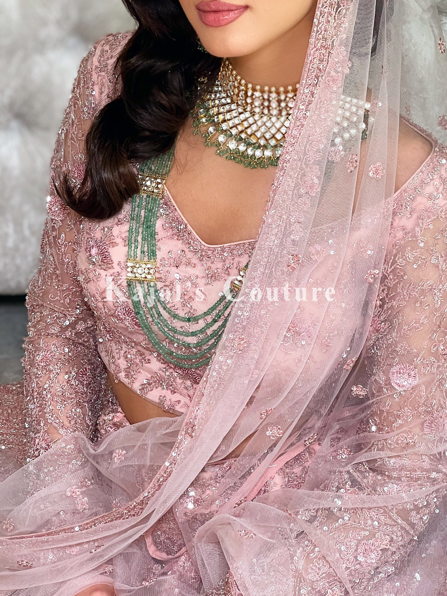 Pink on Pink Heavy Beaded Lehenga - Couture Collection