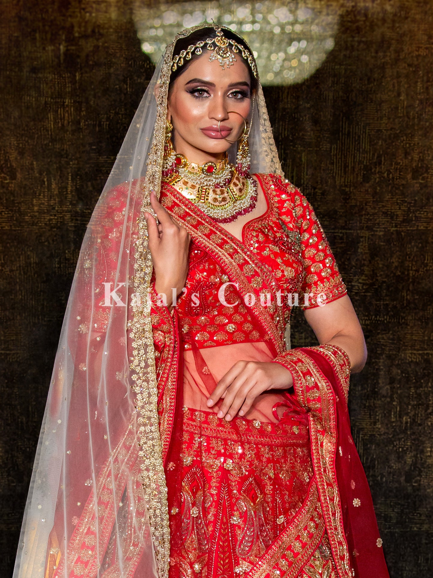 Red Paisley Bridal Lehenga - Couture Collection