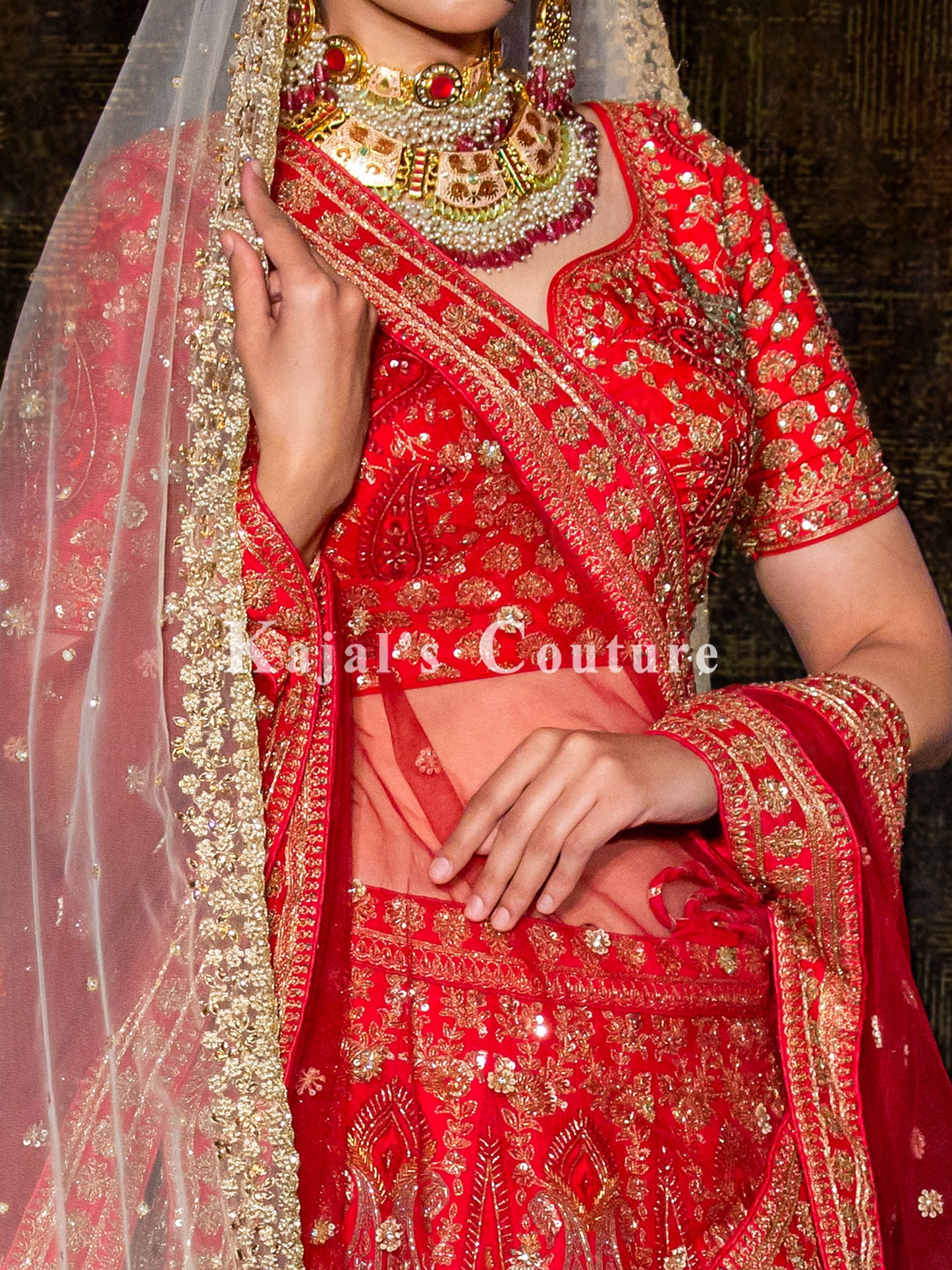 Red Paisley Bridal Lehenga - Couture Collection