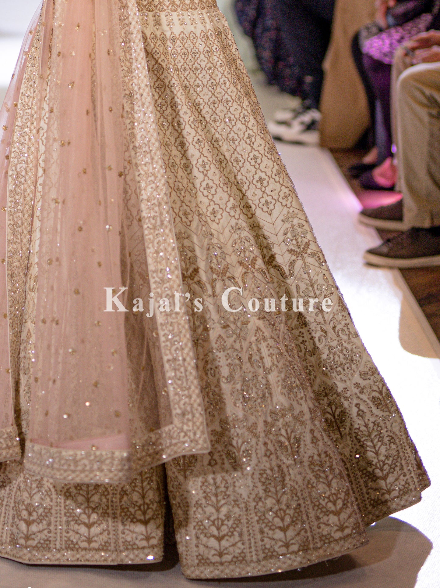 White & Gold Embroidery Lehenga - Couture Collection
