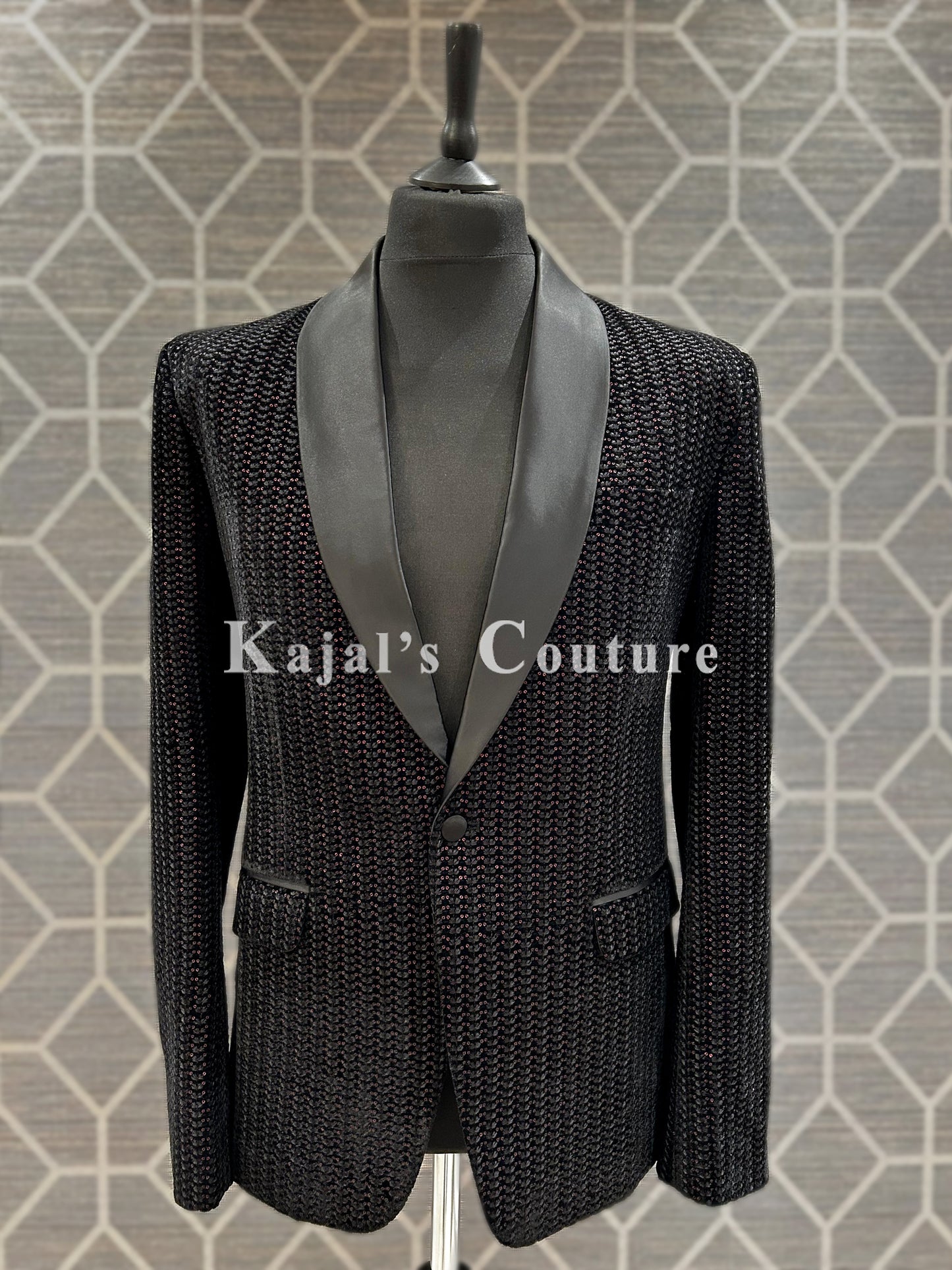 Black Sequin Tux Jacket
