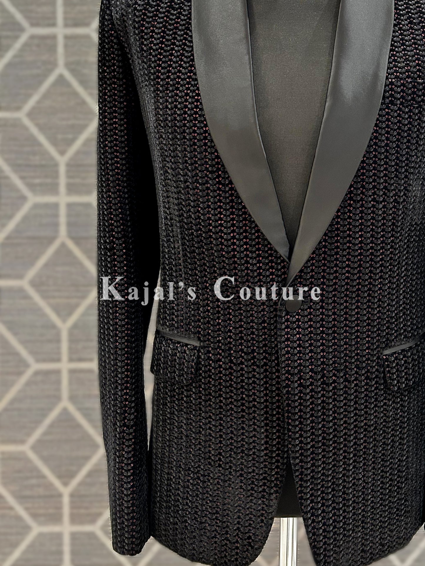 Black Sequin Tux Jacket