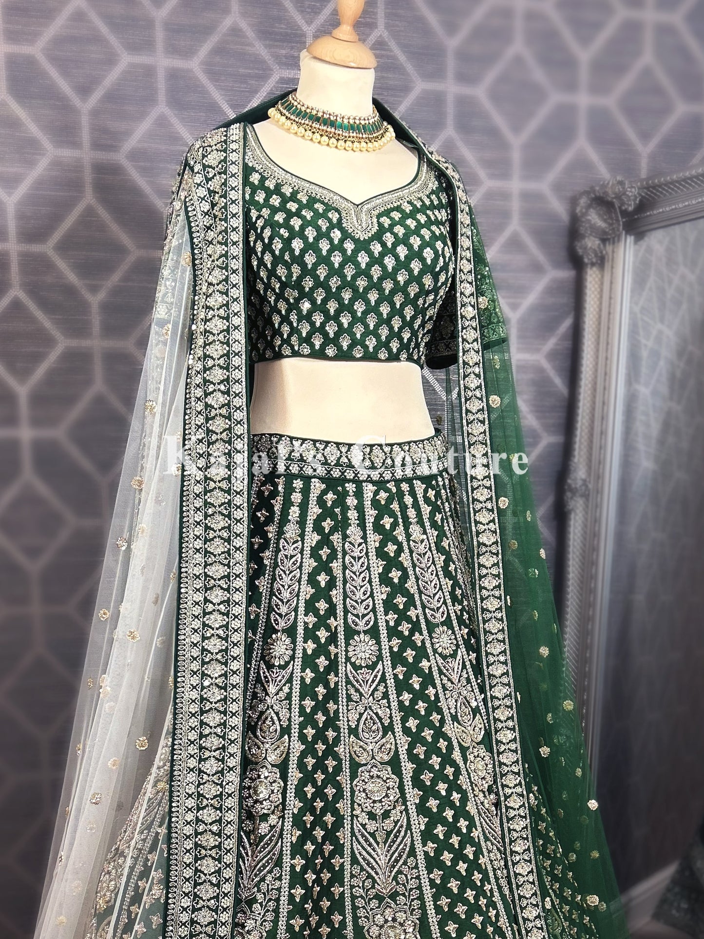 Royal Green Bridal Lehenga - Couture Collection