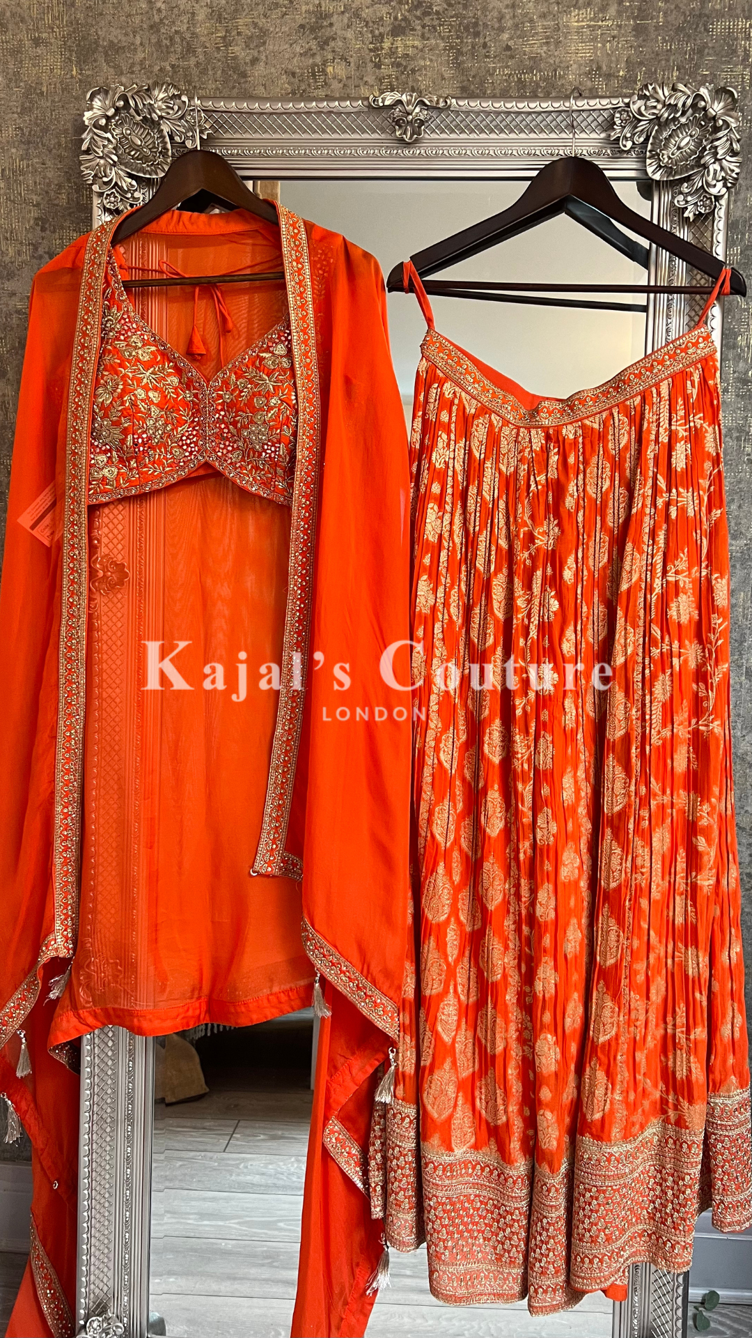 Orange banarasi inspired palazzo set