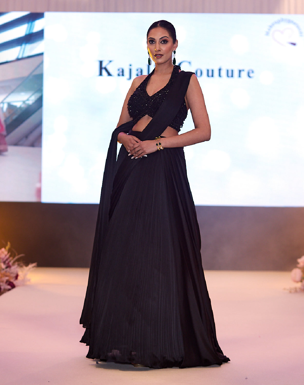 Black evening lengha