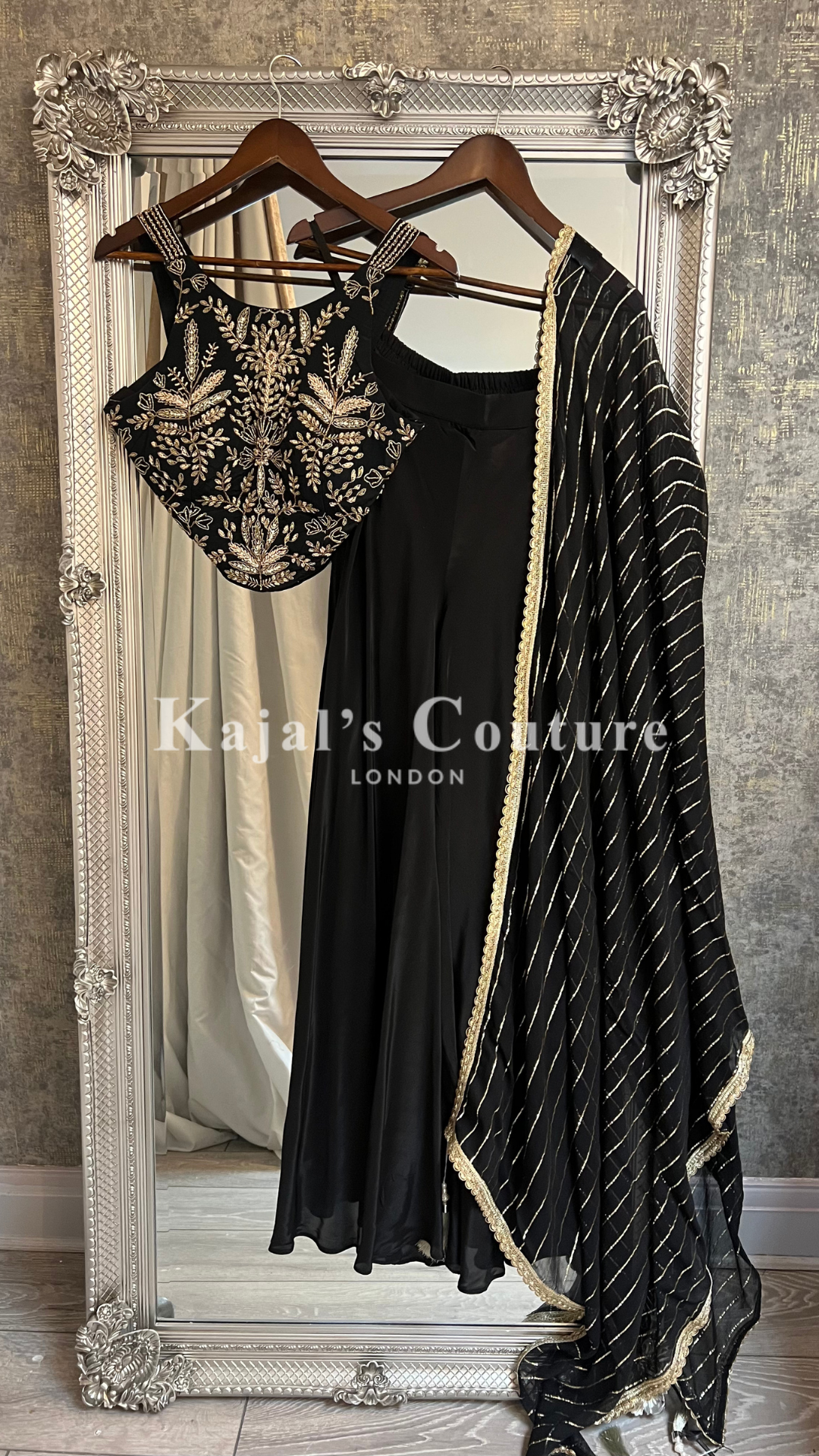 Black and gold plazzo set