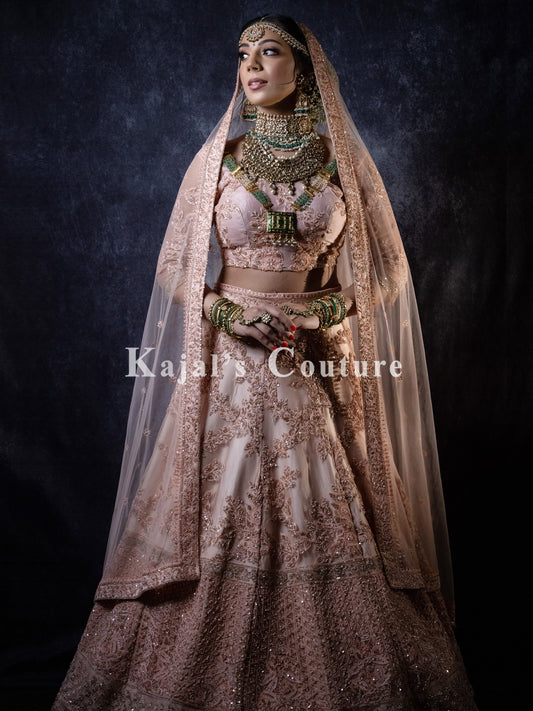 Blush Pink Bridal Lehenga -  Couture Collection