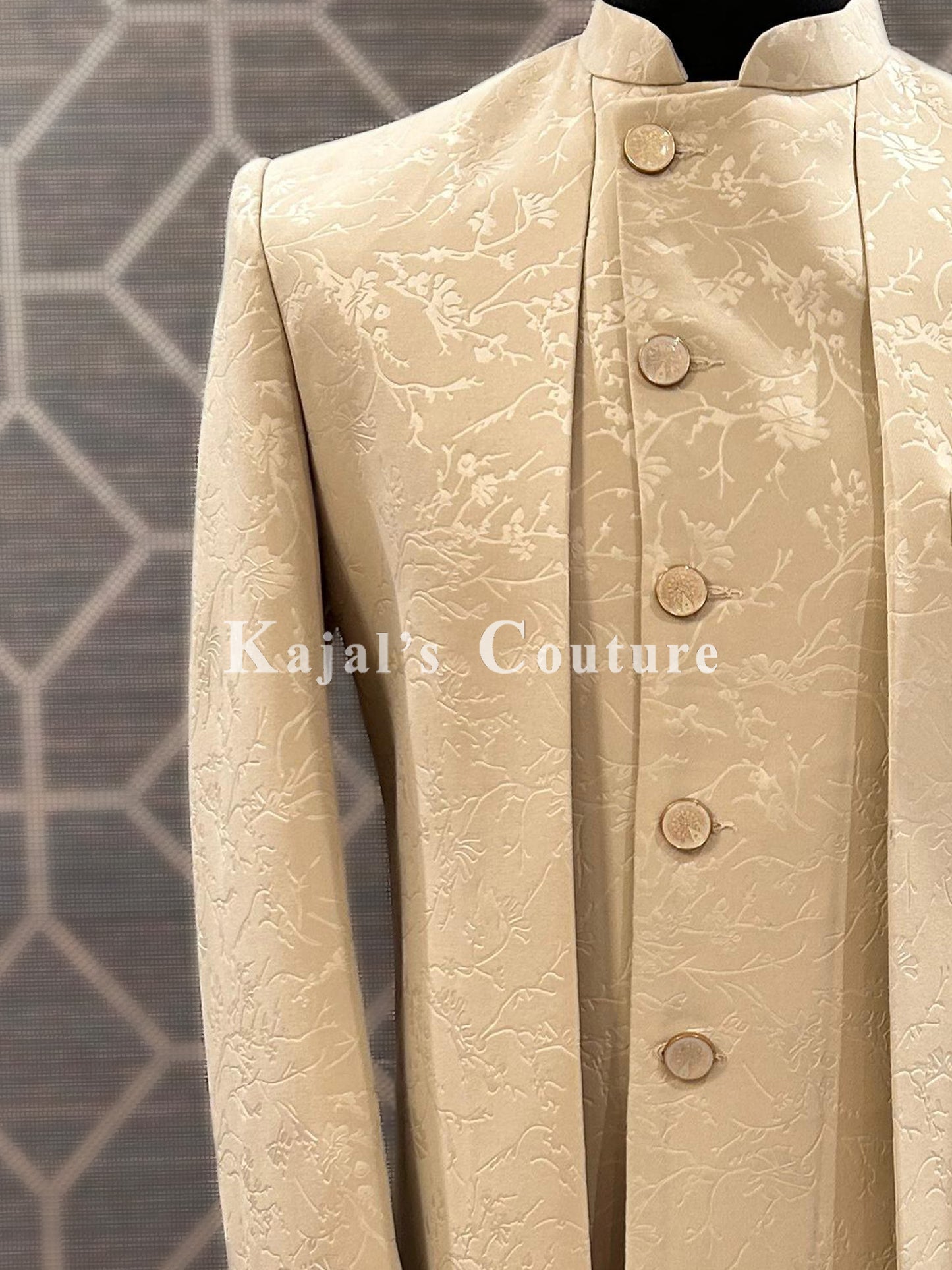 Stylish Embossed Indo-Western Jacket