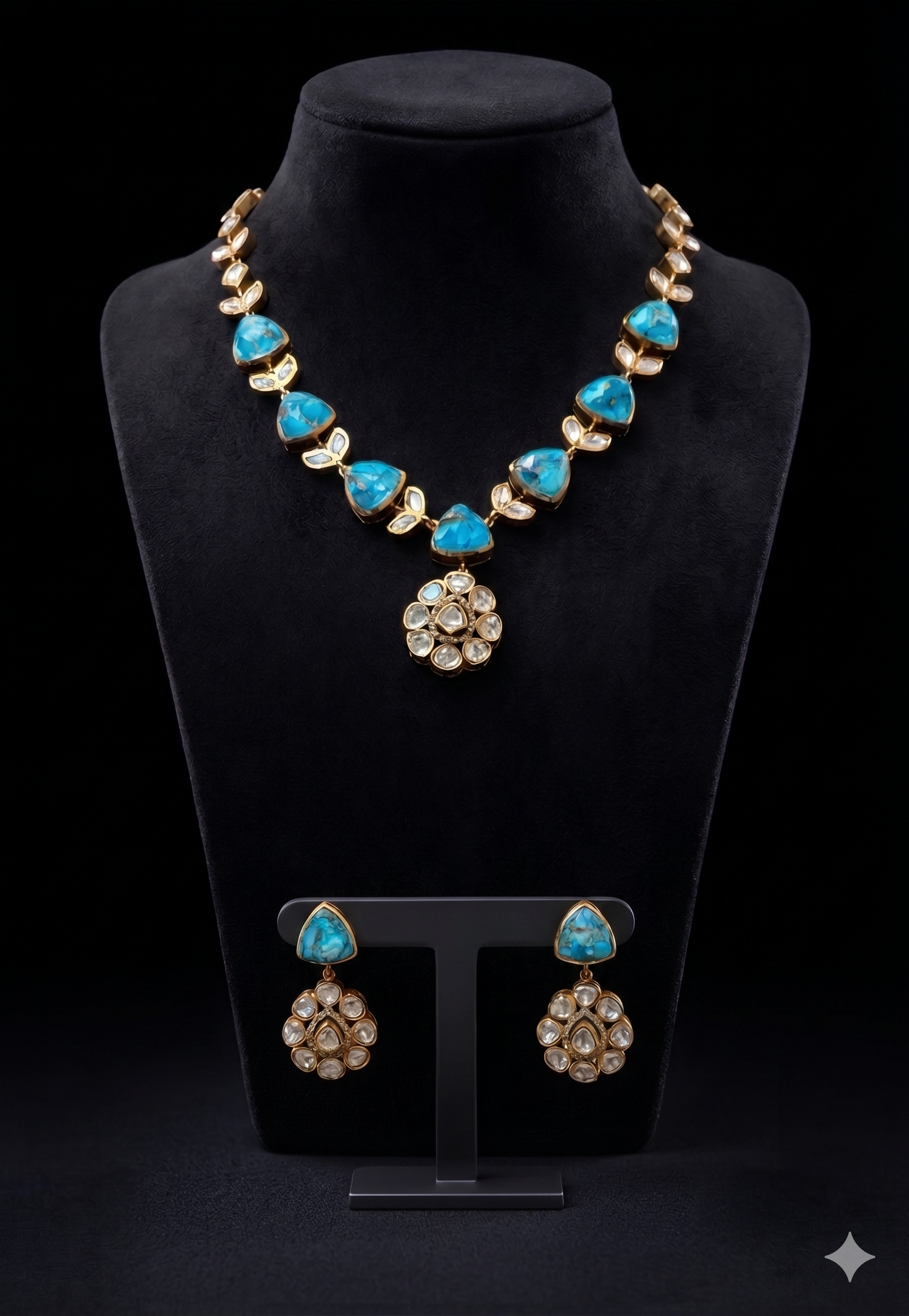 Polki Turquoise Blouse Necklace