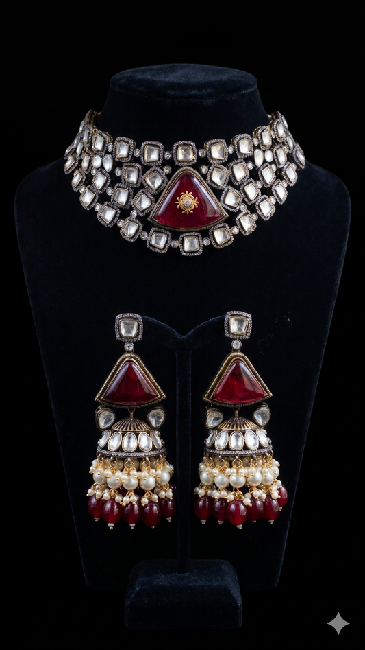 Victorian Style Kundan Choker Necklace