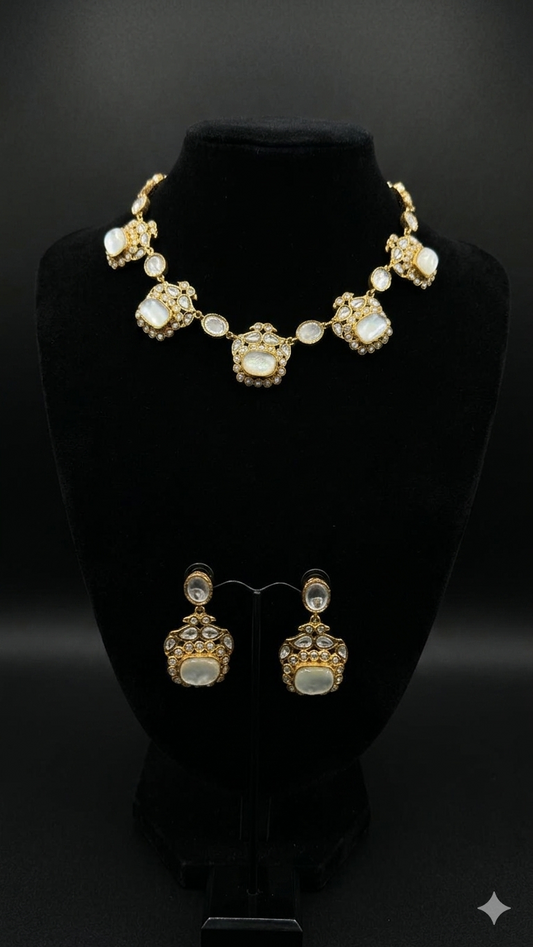 Antique Style Polki Necklace