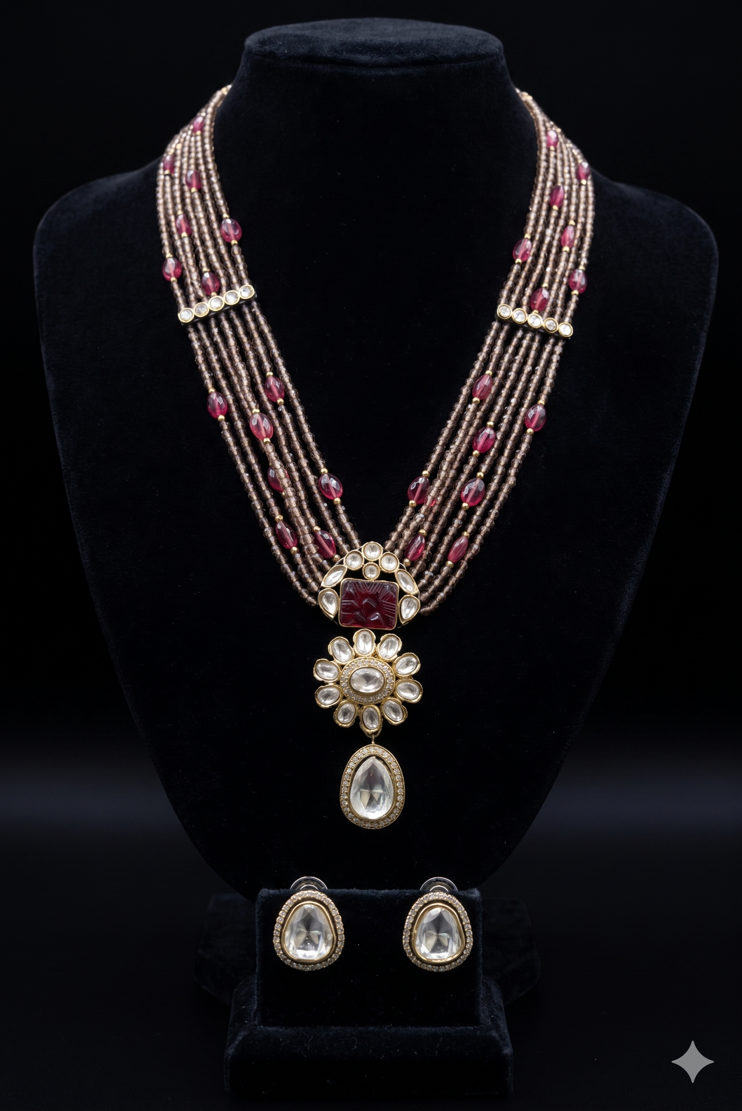 Multi layered Red  Necklace