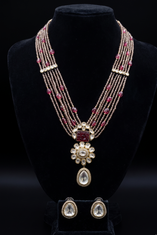 Multi-Strand Ruby and Polki Heritage Set