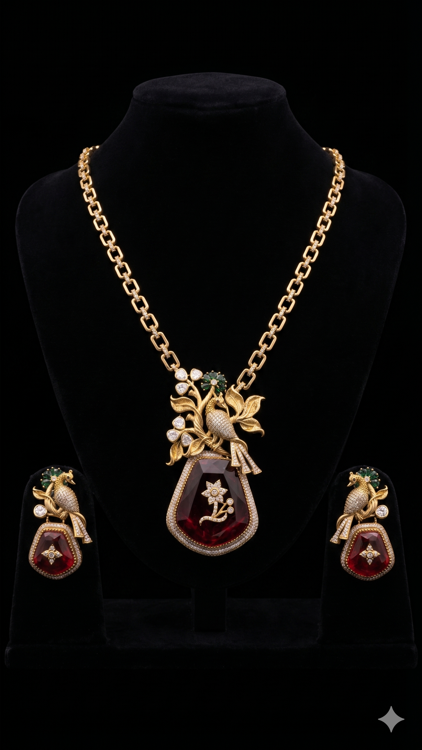 Red Stone Mayurvan Necklace