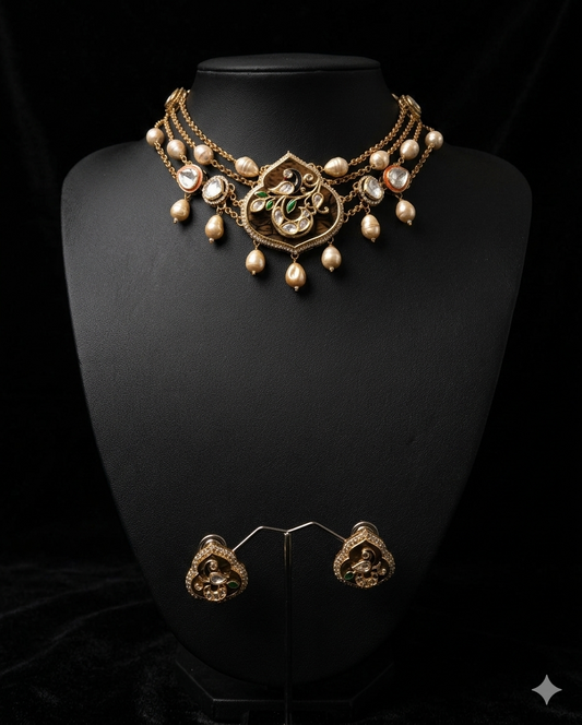 Traditional Peacock-Inspired Jewelry Set