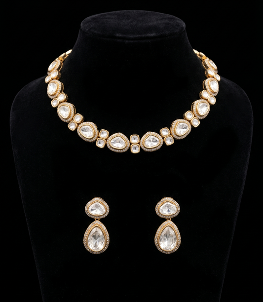 Polki-Style Choker and Earring Set