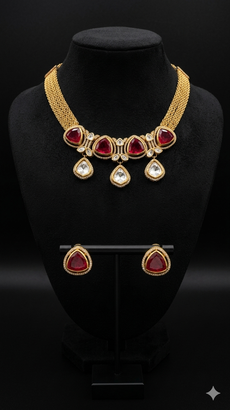 Kundan Antique Gold Necklace