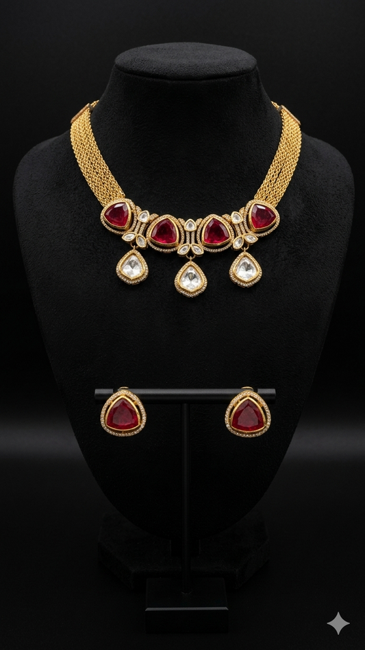 Kundan Antique Gold Necklace