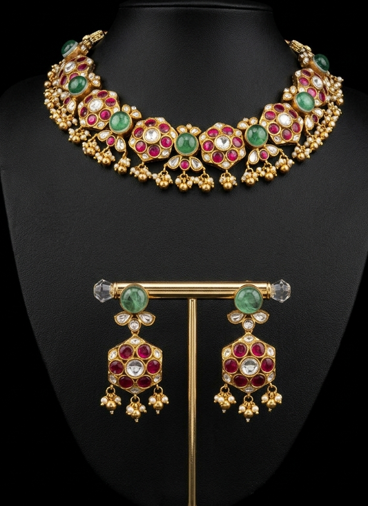 Ruby and Emerald Statement Jewelry Set