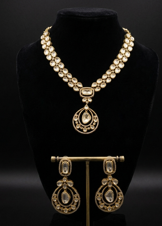 Radiant Polki-Style Jewelry Set
