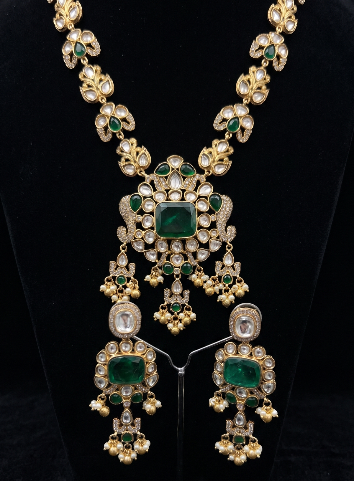 Emerald and Gold Statement Jewelry Set