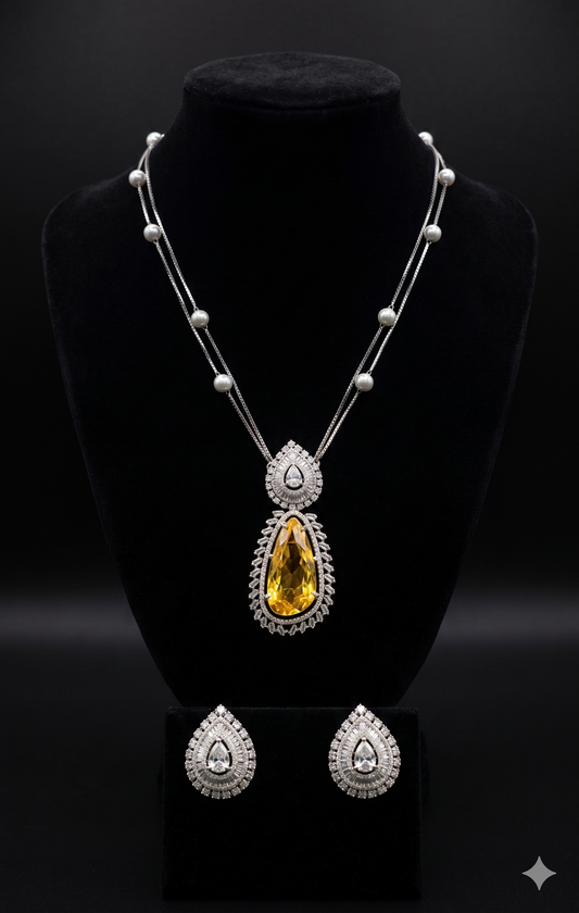 Yellow Cubic Zirconia Necklace
